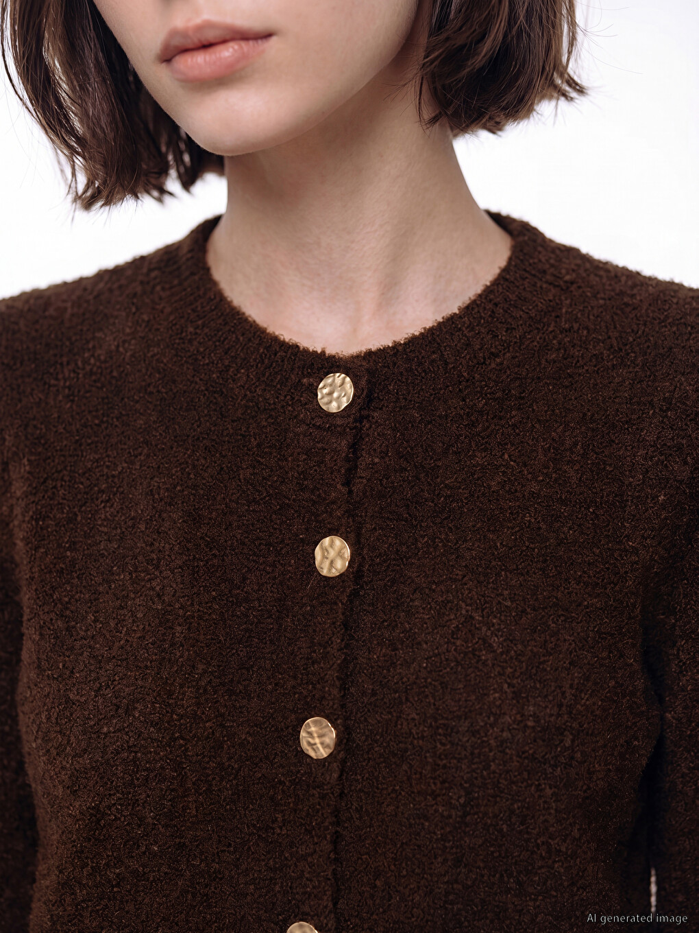 Crew Neck Women's Knitwear Cardigan-2