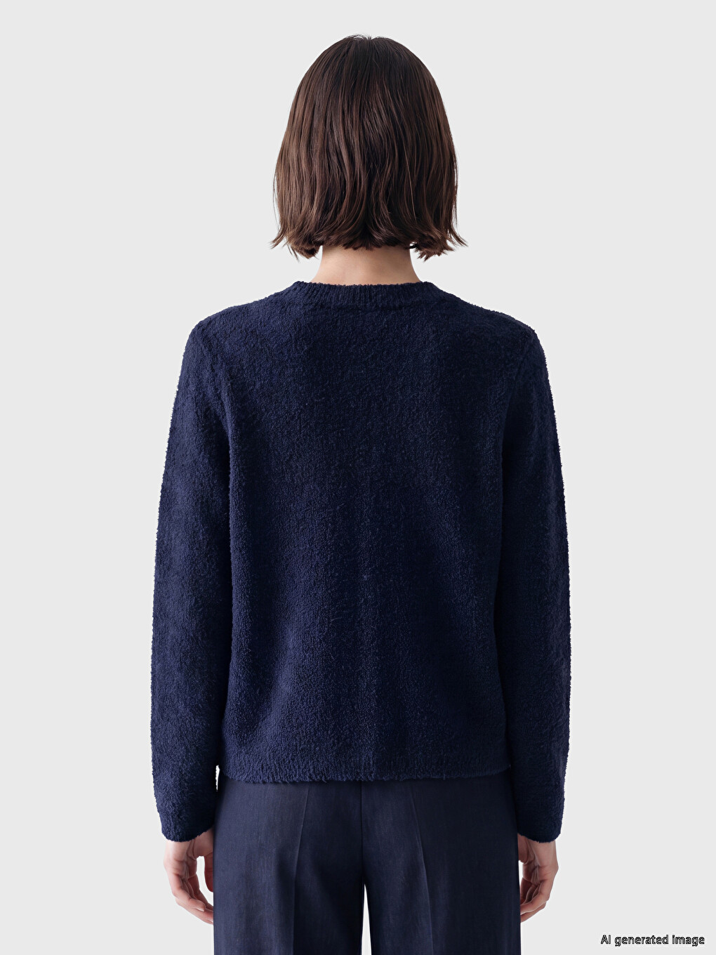 Crew Neck Women's Cardigan-3