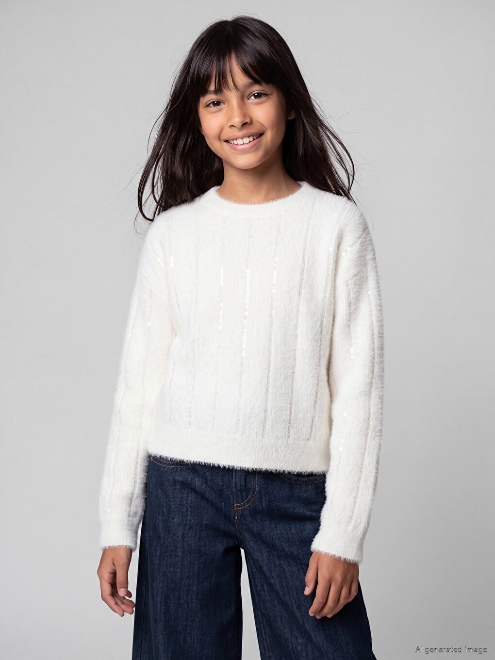 Embellished Girls' Knitwear Sweater-1