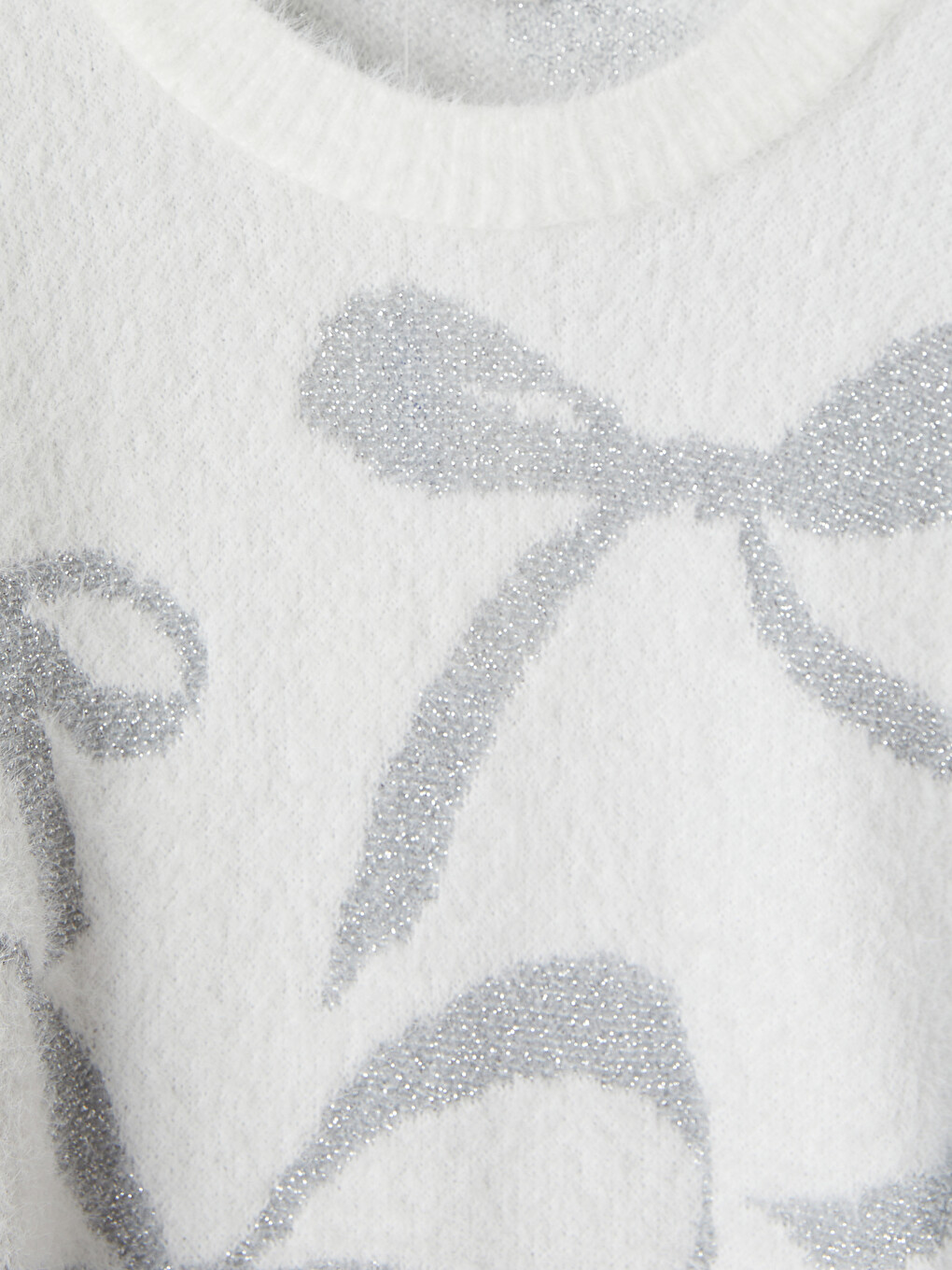 Bow Patterned Girls' Knitwear Sweater-1