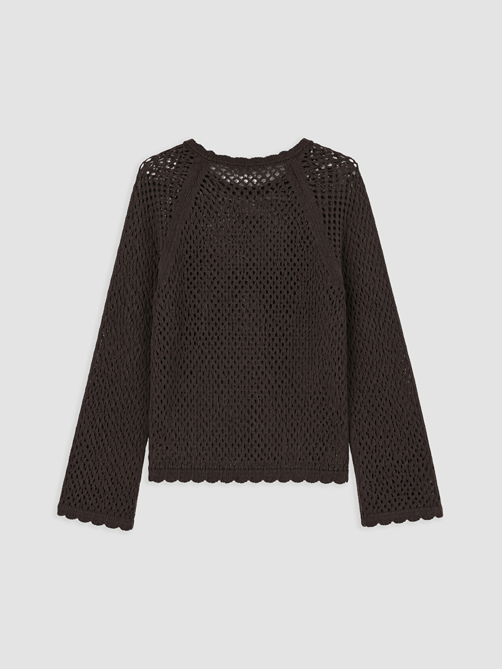 Kahverengi Bisiklet Yaka Ajurlu Kadın Triko Kazak-1