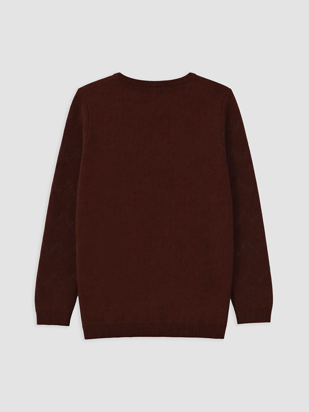 Crew Neck Zigzag Patterned Women's Knitwear Sweater-1