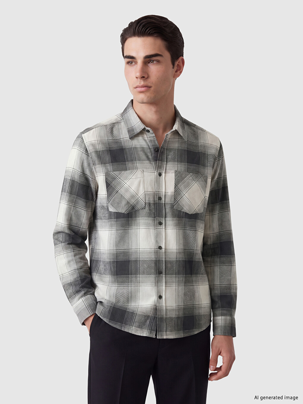 Relaxed Fit Plaid Men's Shirt