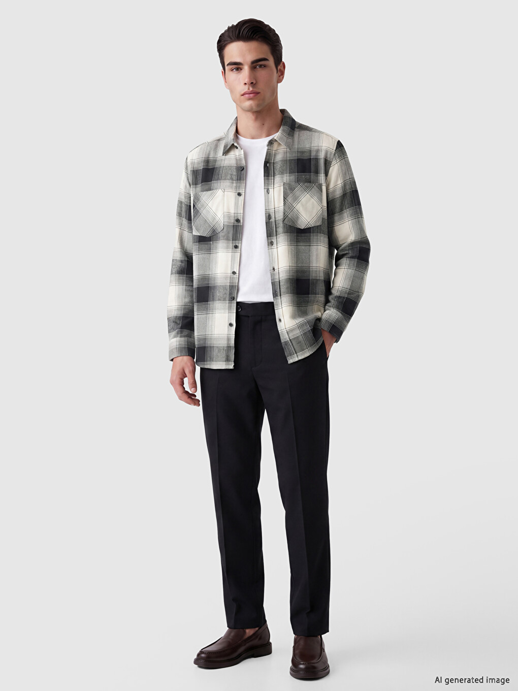 Relaxed Fit Plaid Men's Shirt-1