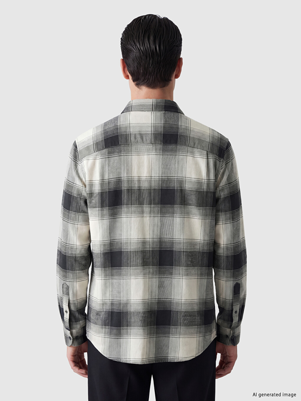Relaxed Fit Plaid Men's Shirt-2