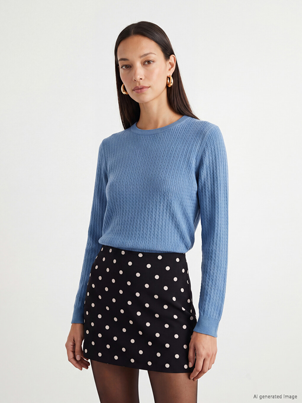 Cable Knit Patterned Women's Knitwear Sweater
