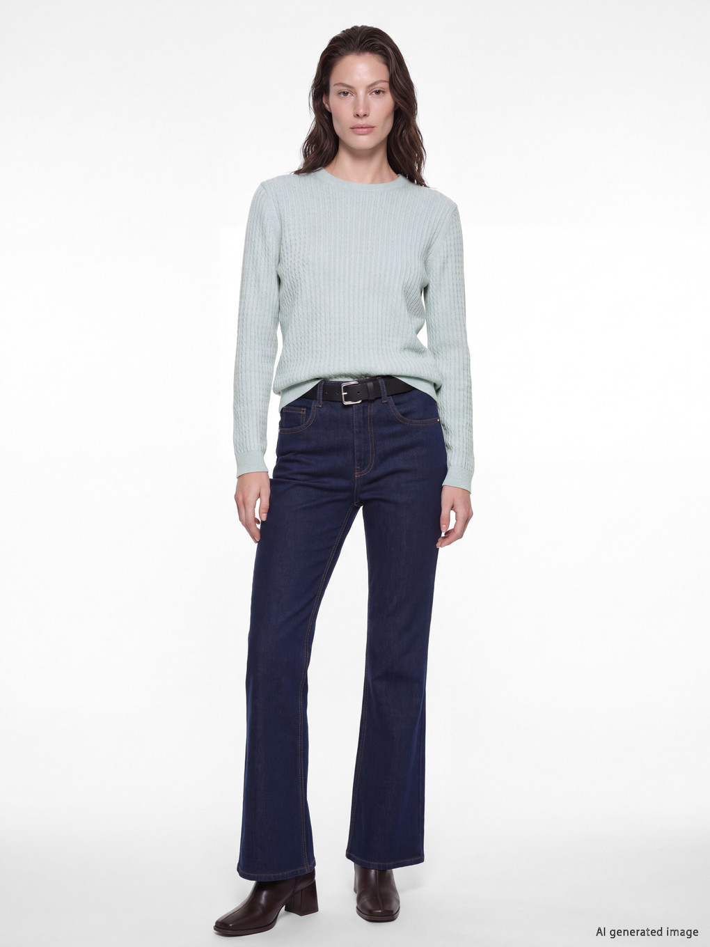 Crew Neck Women's Knitwear Sweater-1