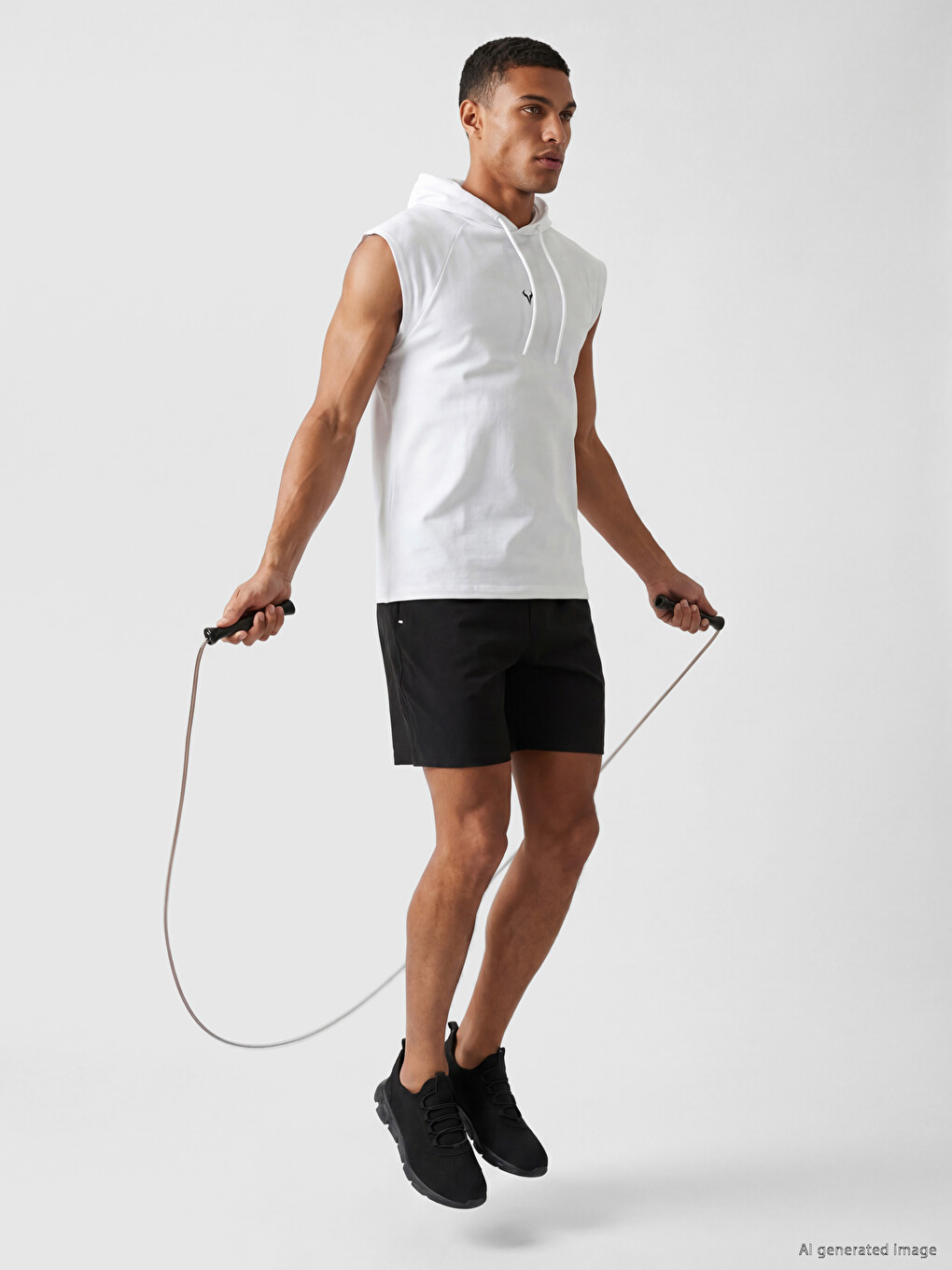 Man Black Active Shorts