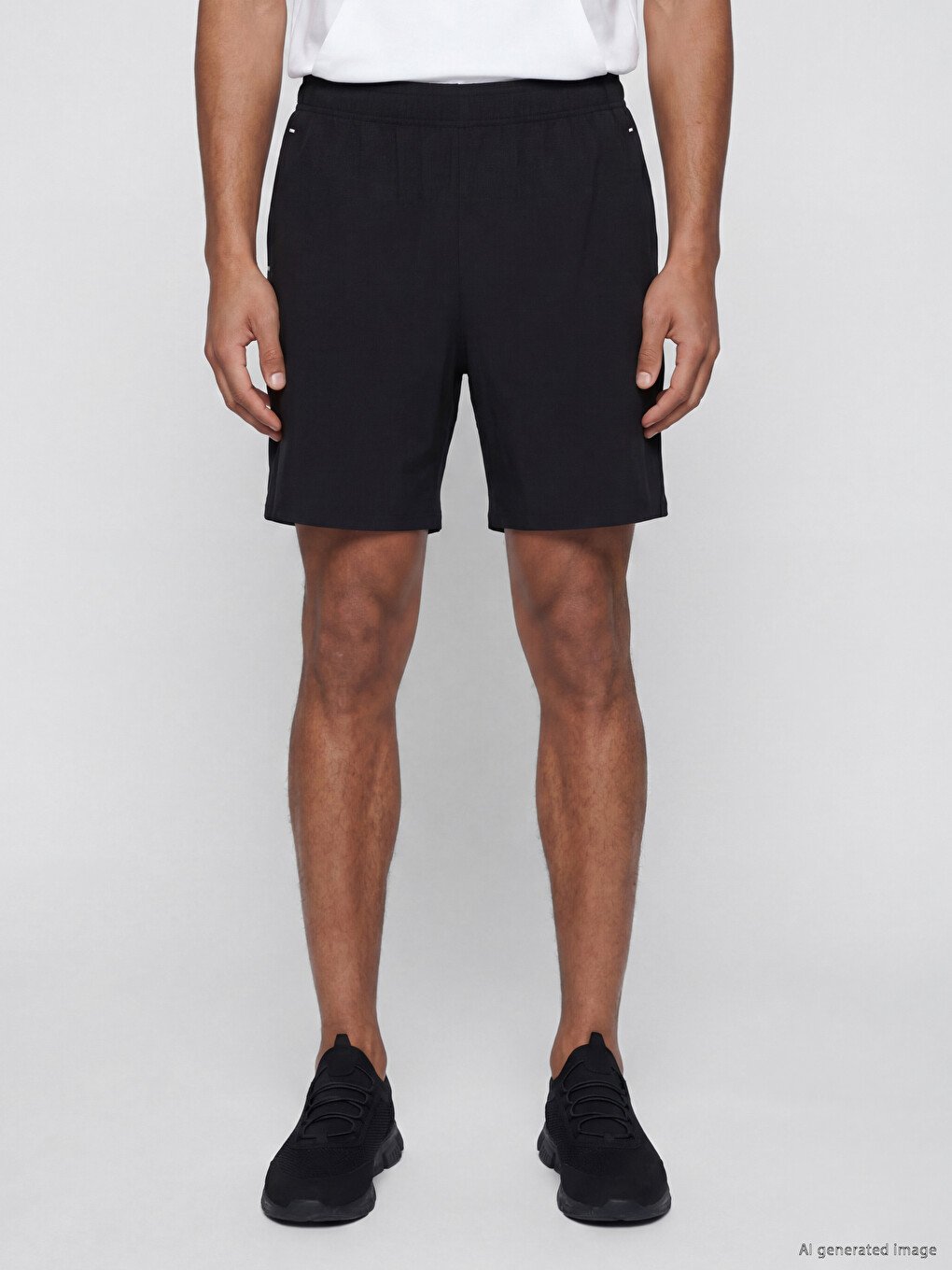 Man Black Active Shorts-1