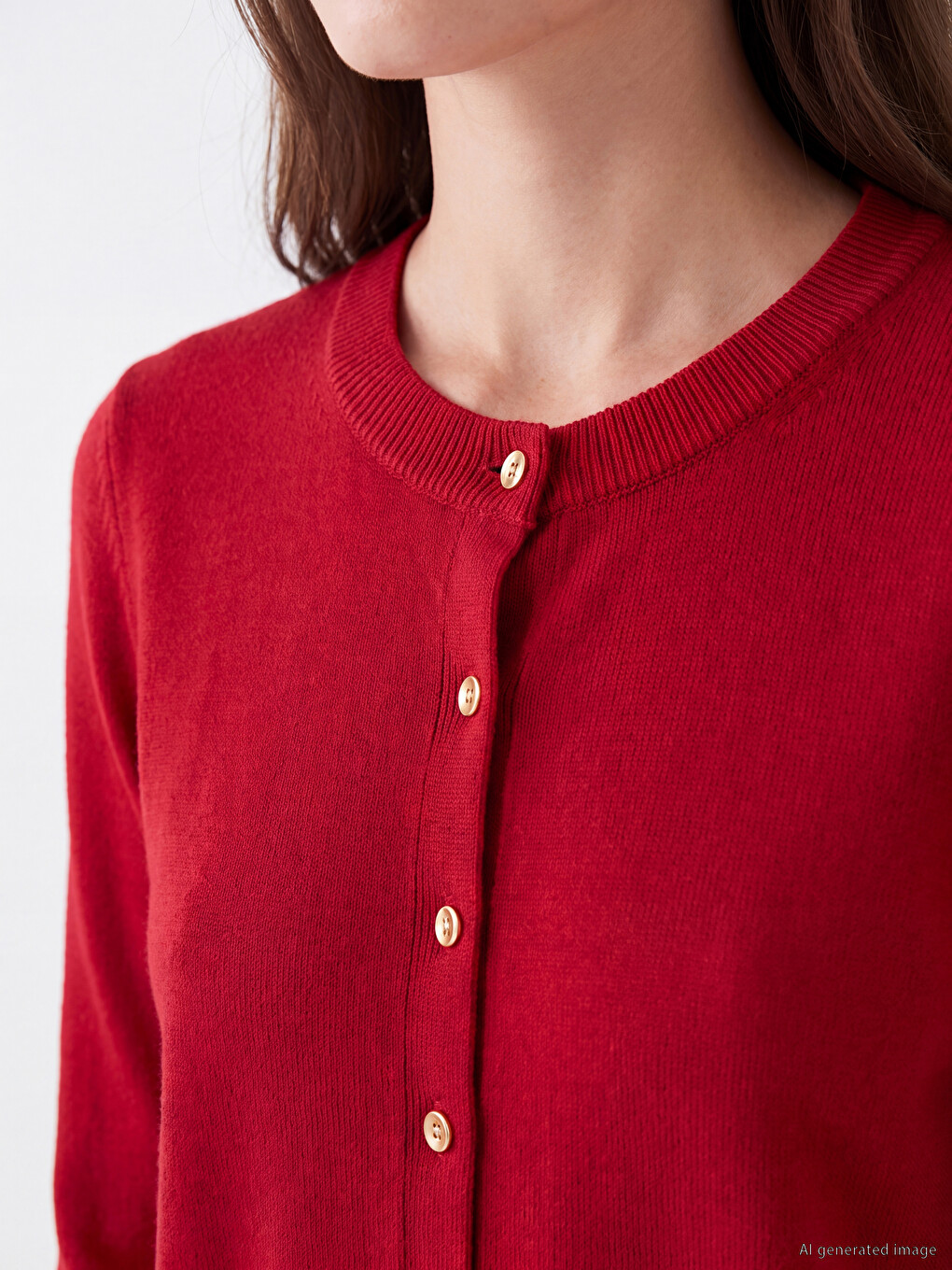 Crew Neck Women's Knitwear Cardigan-2