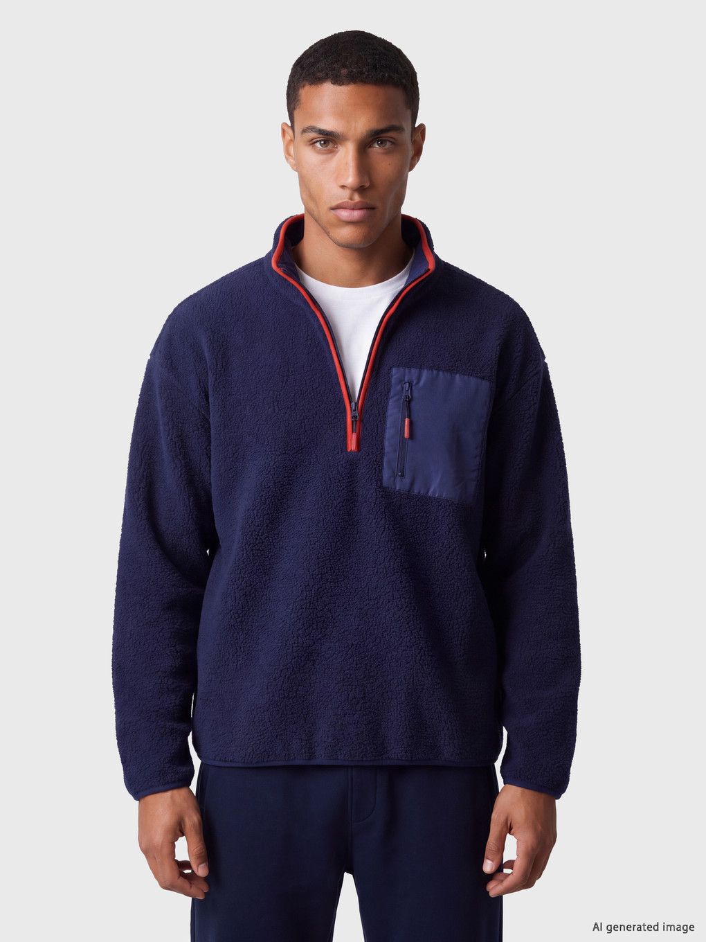 Mock Neck Zippered Men's Sweatshirt