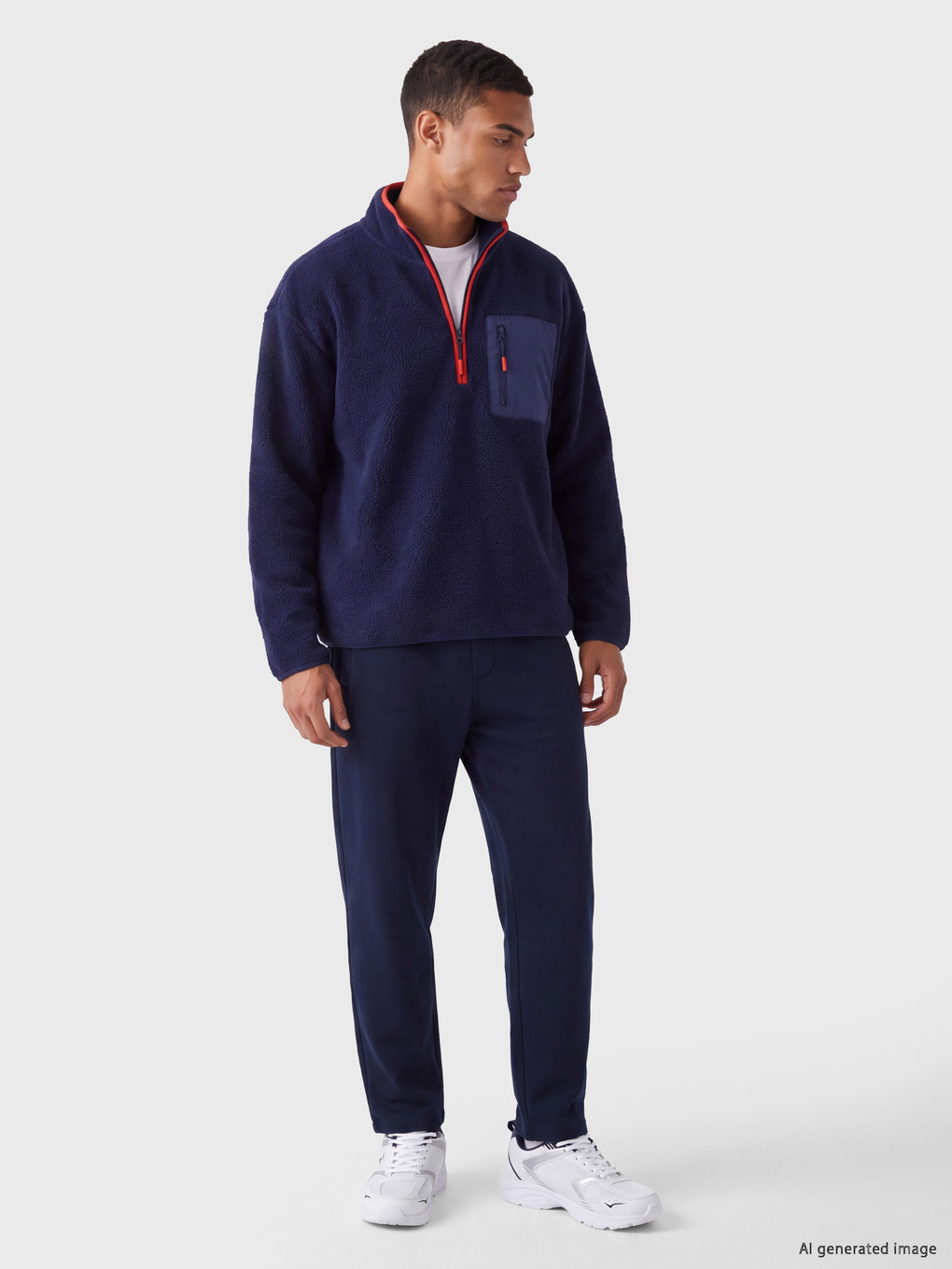 Mock Neck Zippered Men's Sweatshirt-1