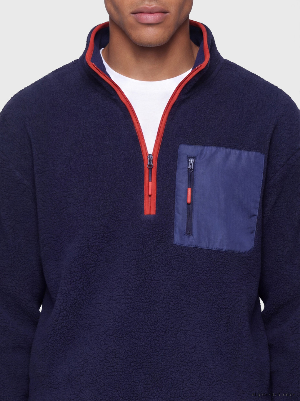 Mock Neck Zippered Men's Sweatshirt-2