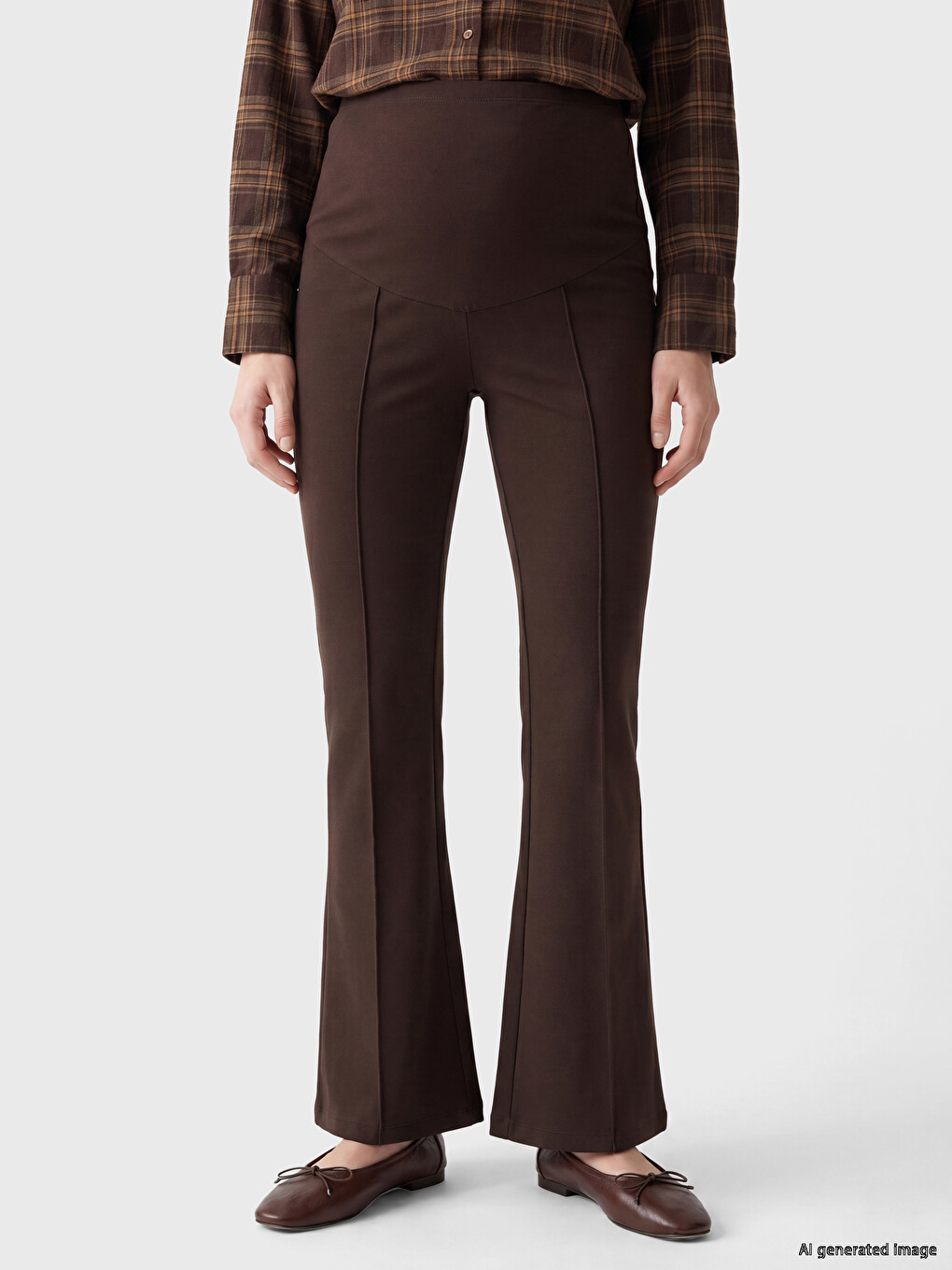 Flare Slim Fit Women's Maternity Trousers-1