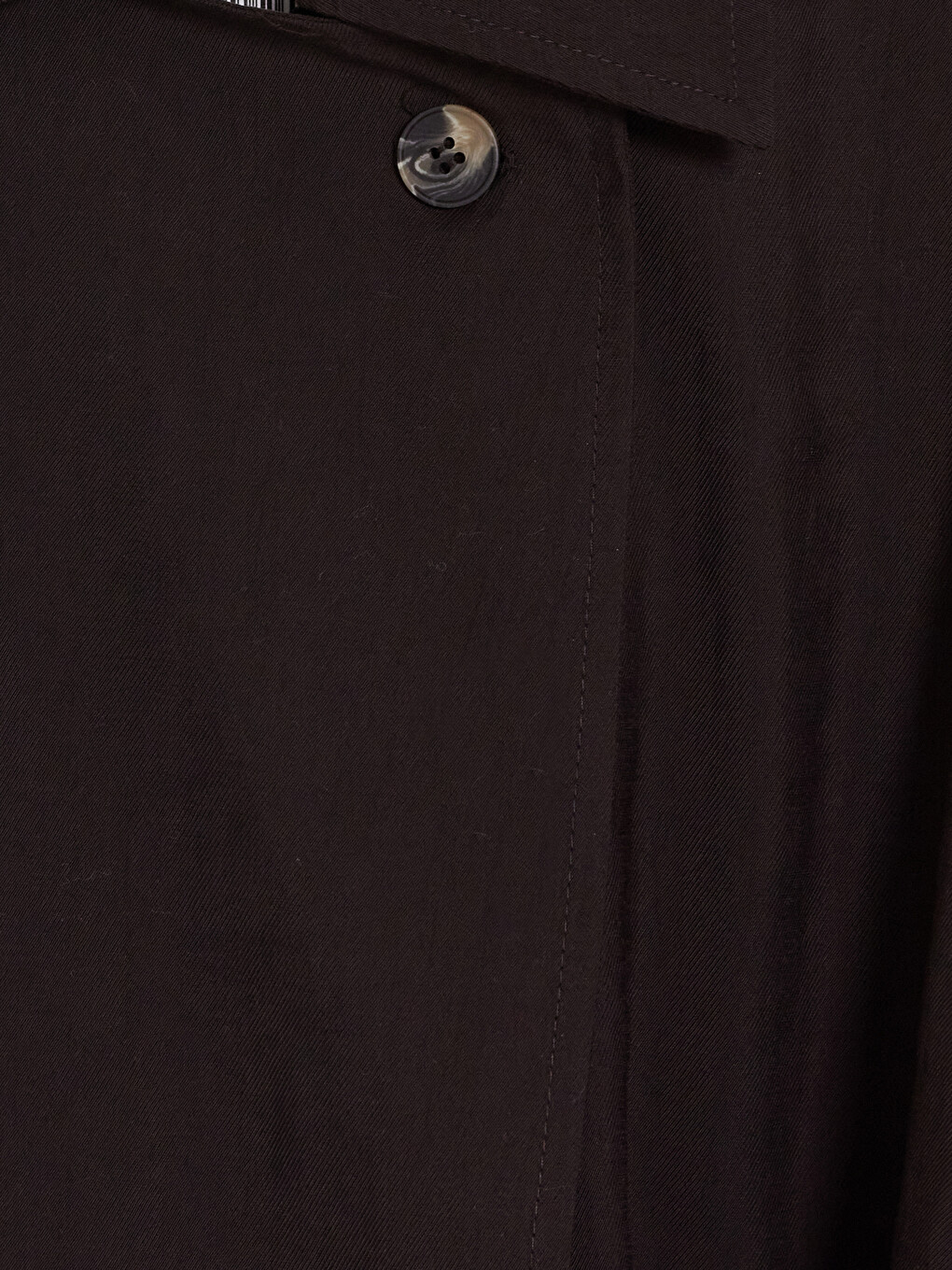 Kahverengi Kuşaklı Oversize Kadın Gabardin Ceket-2