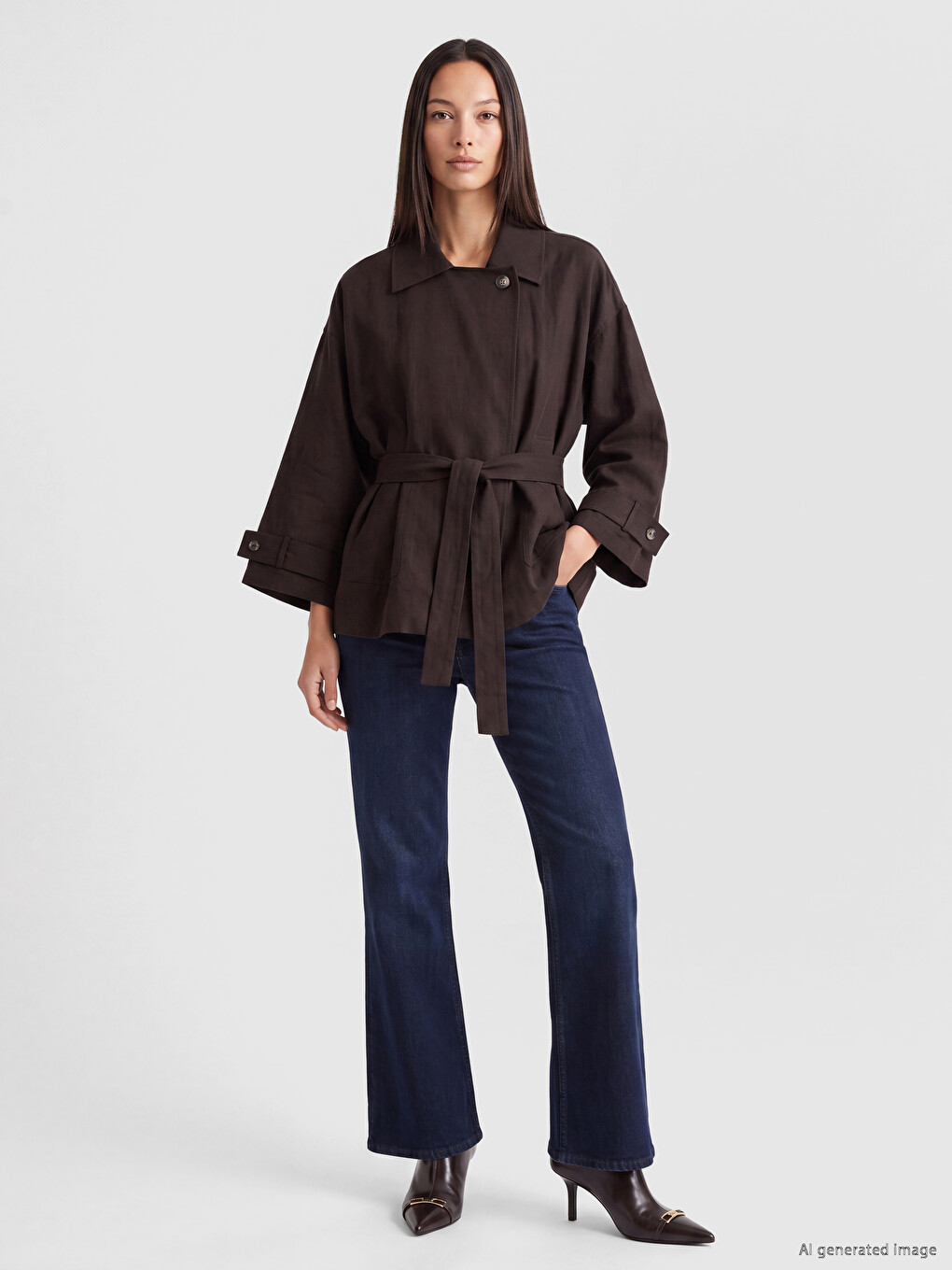 Sash Oversize Women's Twill Jacket