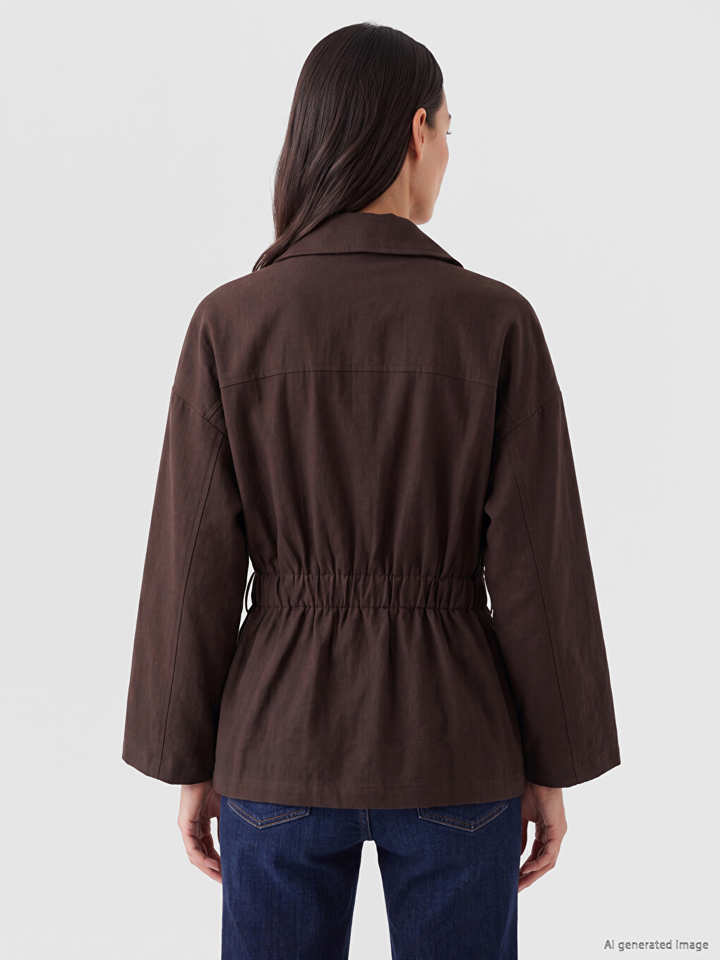 Sash Oversize Women's Twill Jacket-4