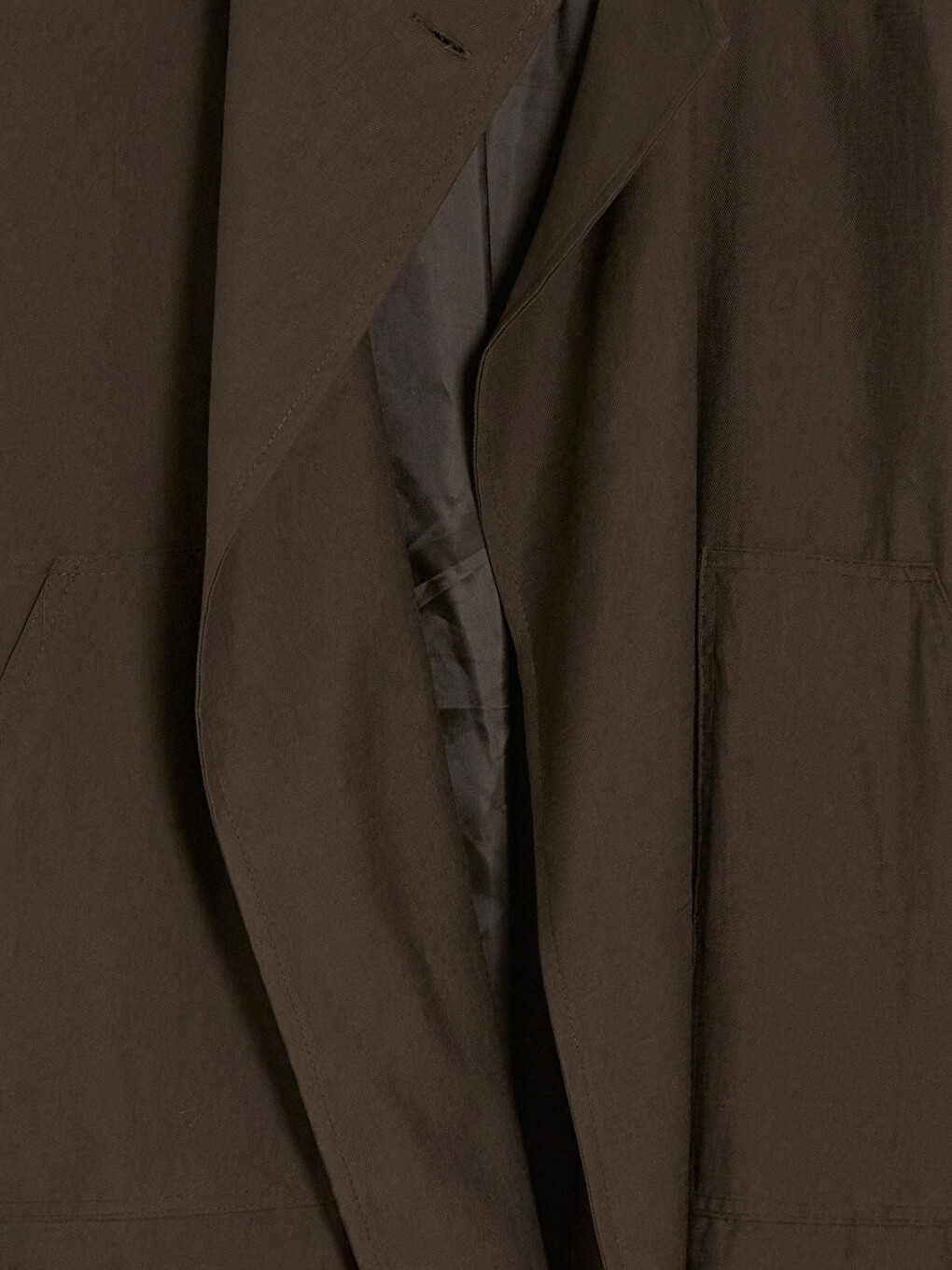 Haki Kuşaklı Oversize Kadın Gabardin Ceket-2