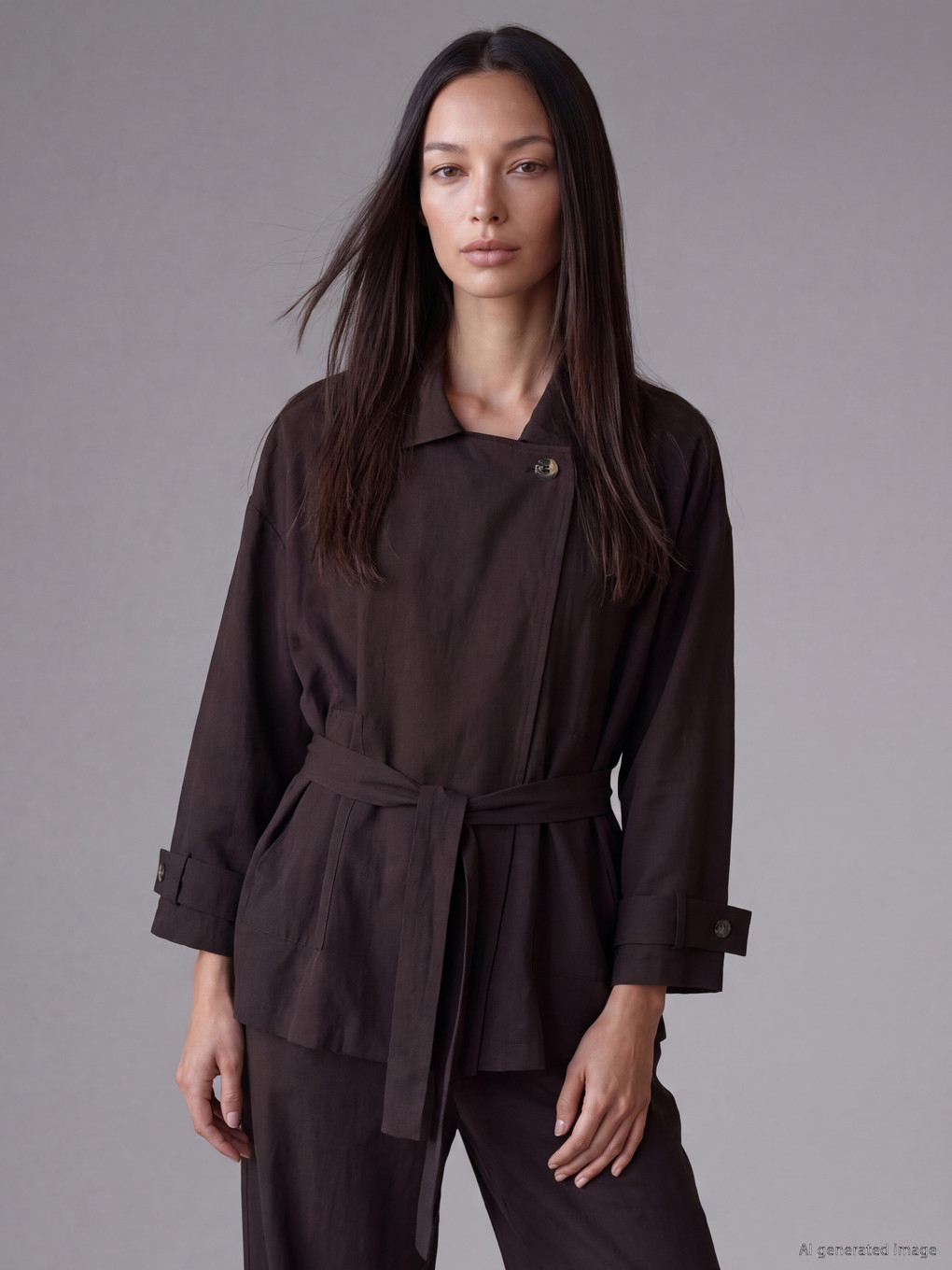 Xhaketë twill oversize me shirit për gra