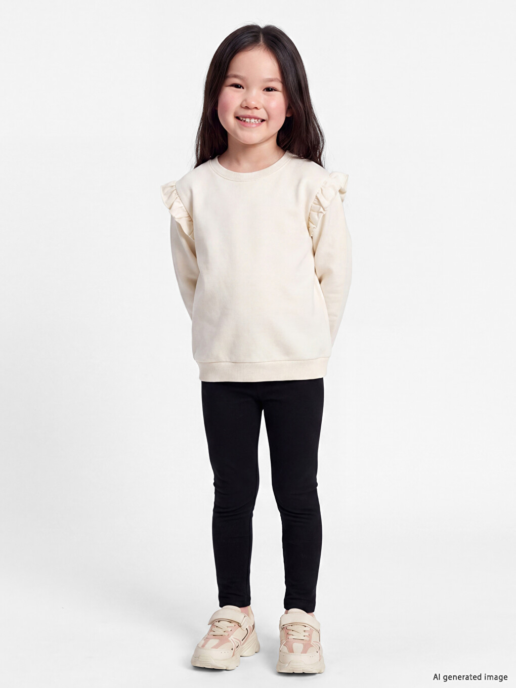 Elastic Waist 2 Thread Brushed Girls' Leggings