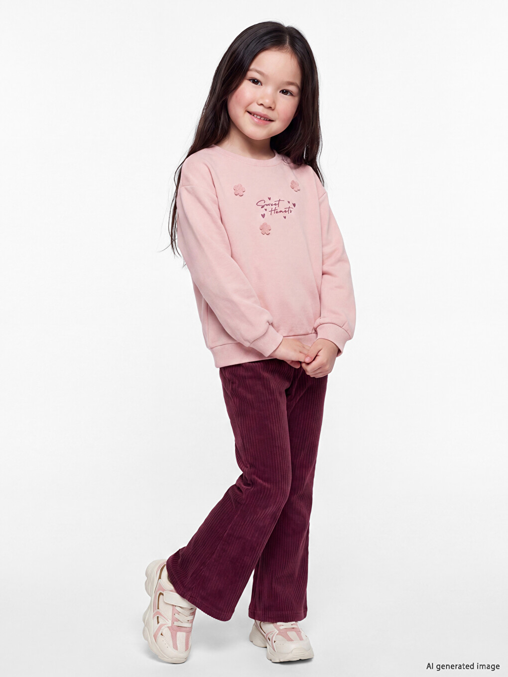 Girls' Velvet Flare Leggings-1