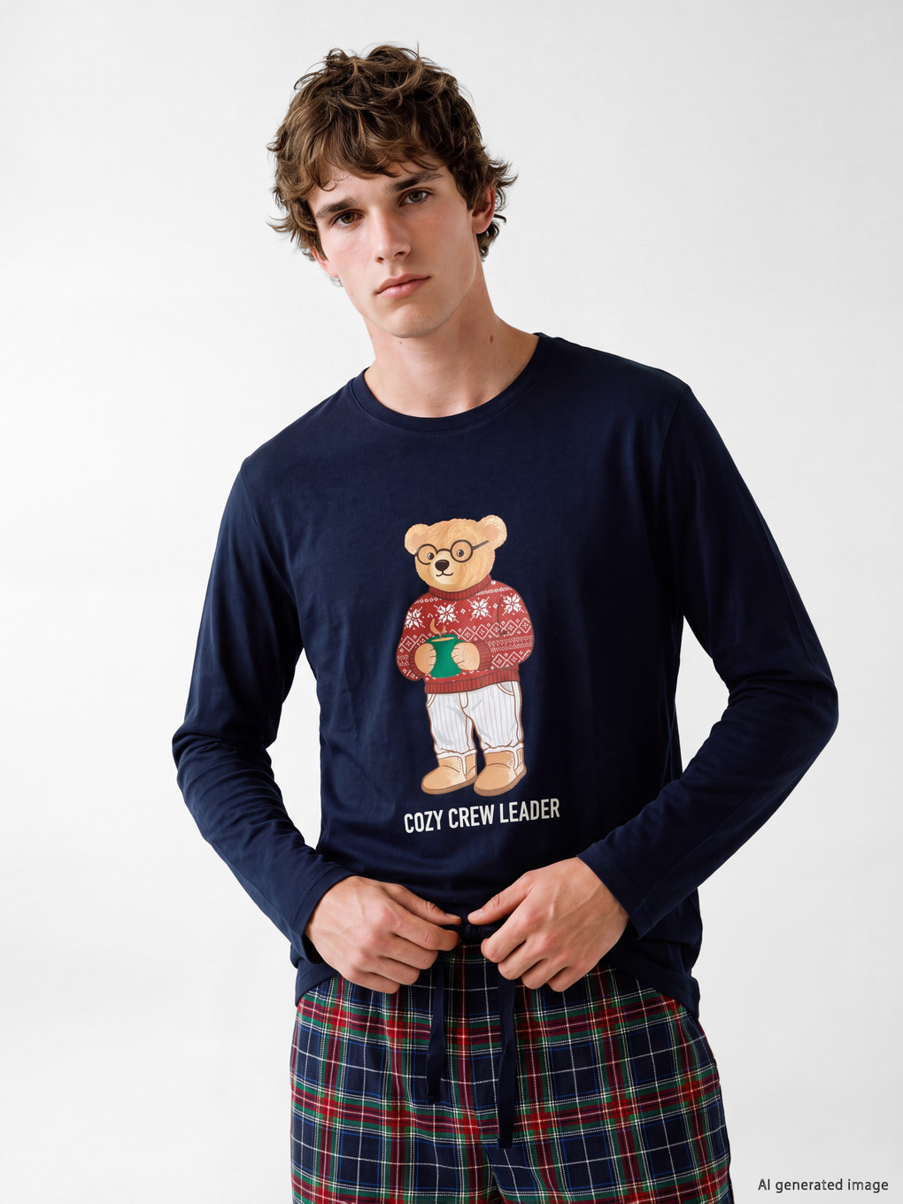 Bear Teddy Printed Men's Pyjamas Set-1