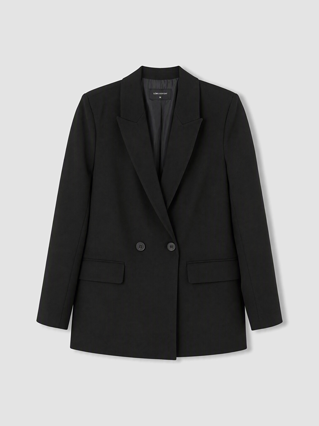 Siyah Kruvaze Yaka Kadın Blazer Ceket