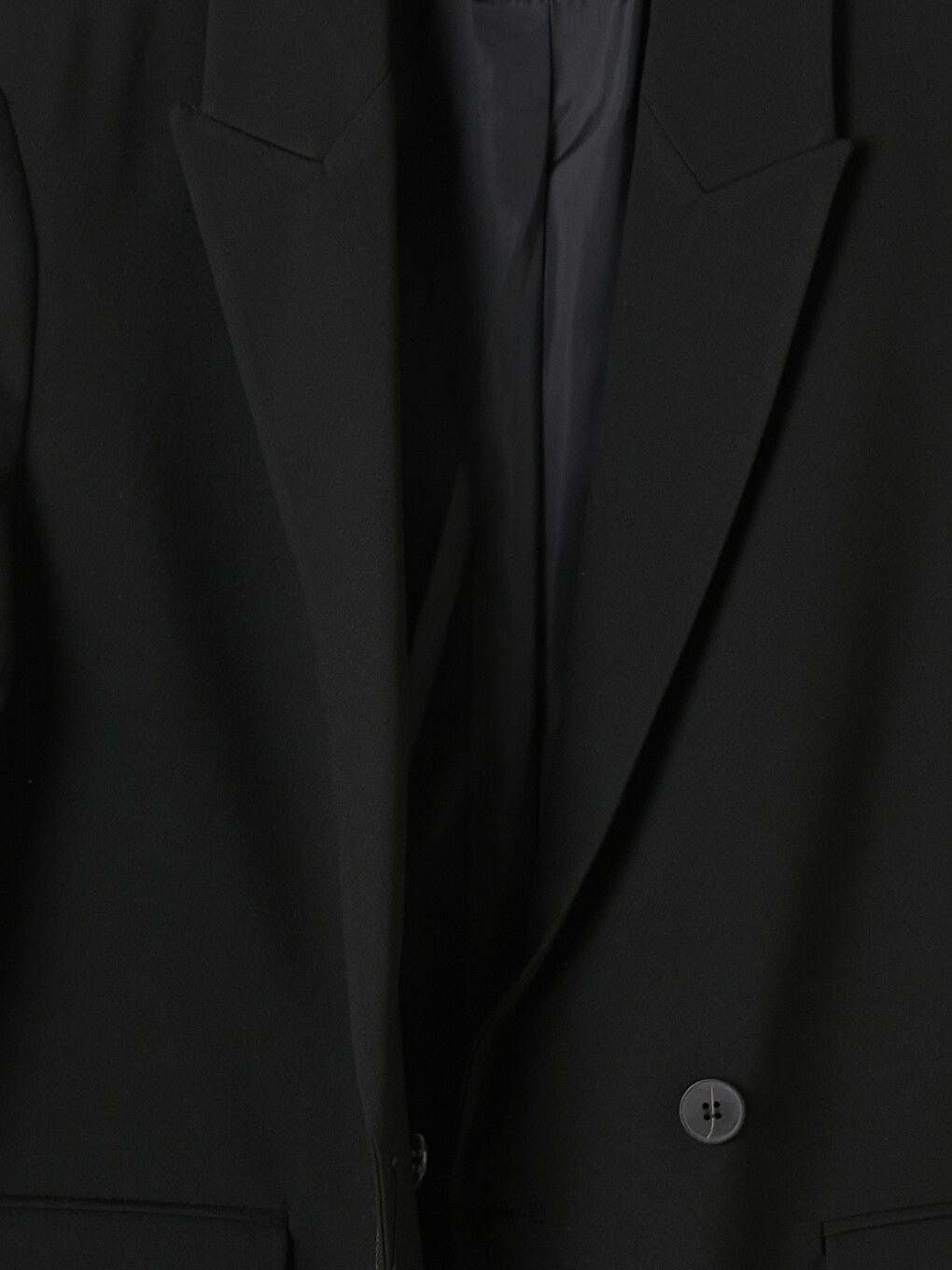 Siyah Kruvaze Yaka Kadın Blazer Ceket-1