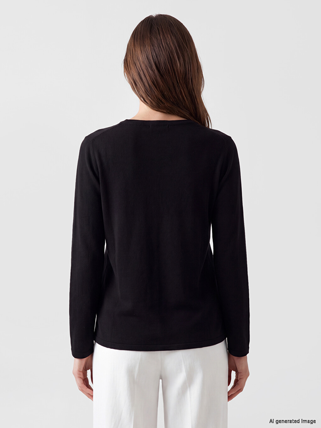 Crew Neck Argyle Women's Sweater-3