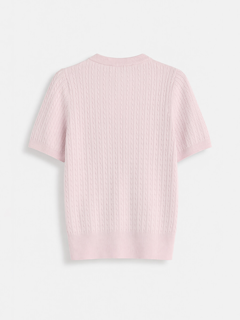 Pembe Bisiklet Yaka Kadın Triko Hırka-5