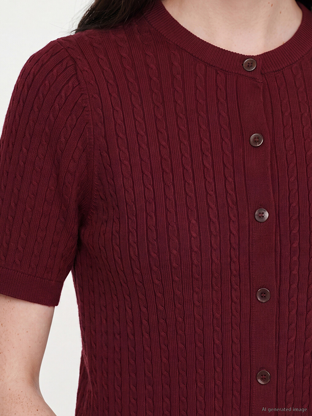Crew Neck Women's Knitwear Cardigan-2