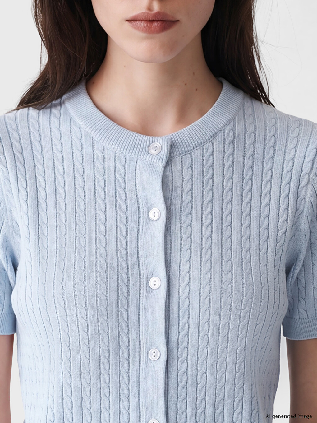 Crew Neck Women's Knitwear Cardigan-2