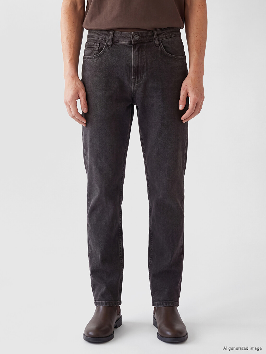 Kahverengi 779 Regular Fit Erkek Jean Pantolon-1