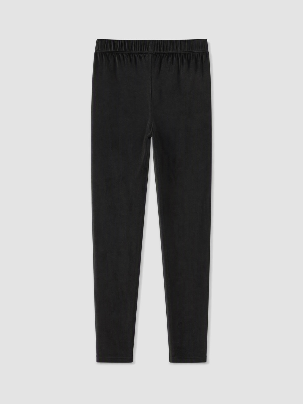 Regular Fit Elastic Waist Girls' Velvet Leggings-1