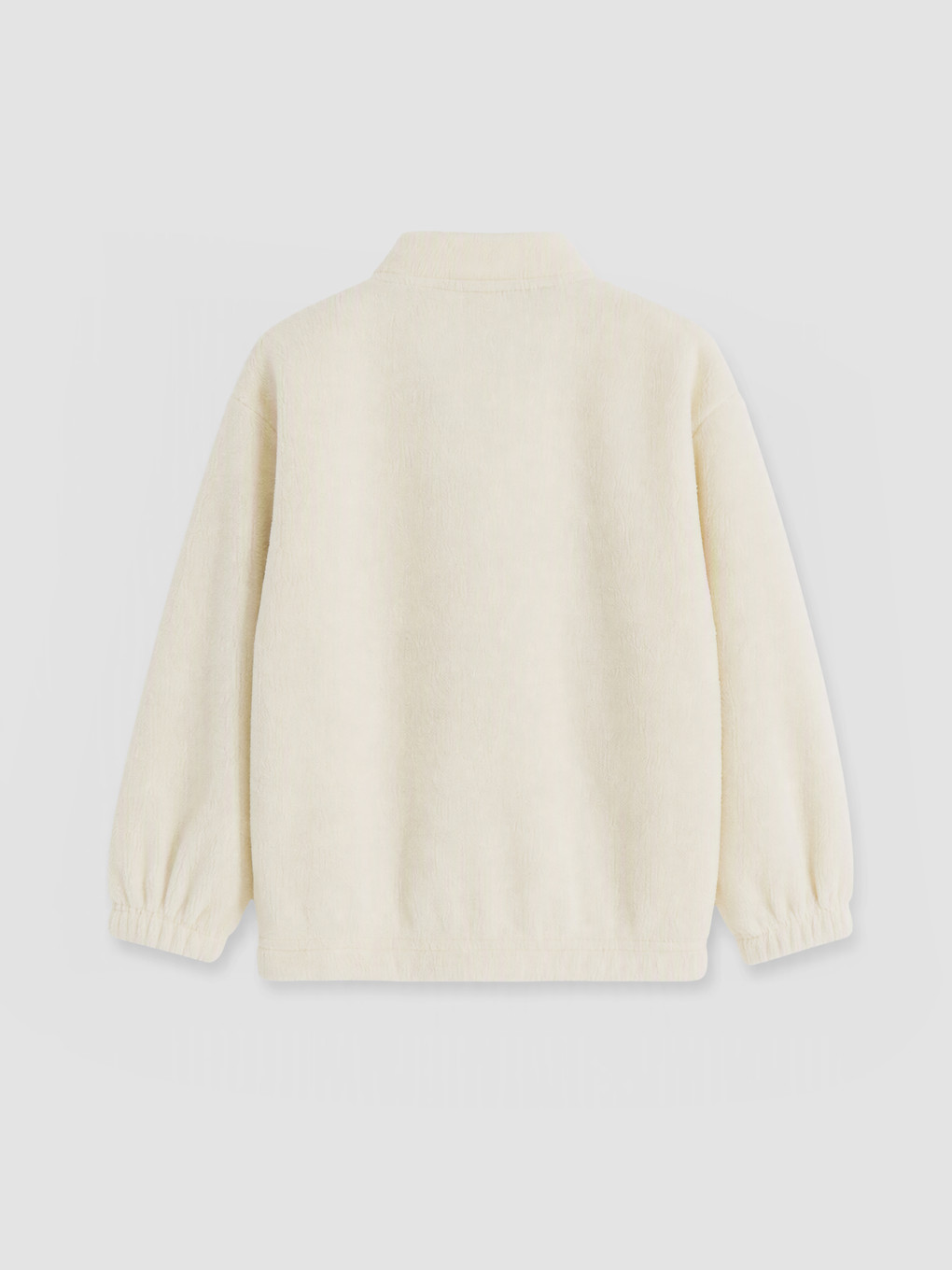 Bej Dik Yaka Erkek Çocuk Polar Sweatshirt-1