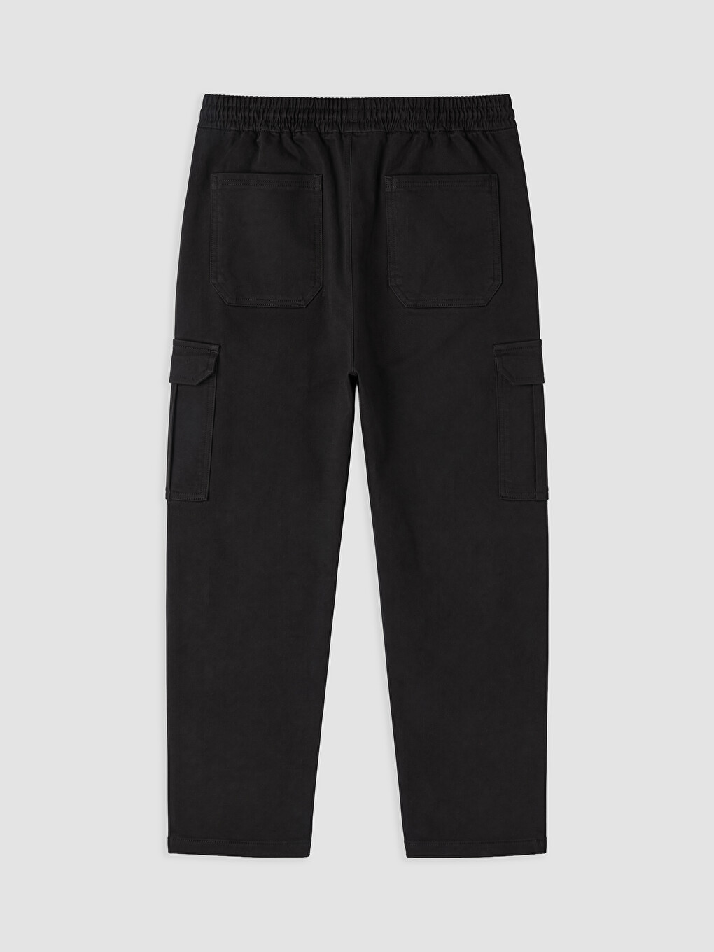 Siyah Regular Fit Erkek Kargo Pantolon-5