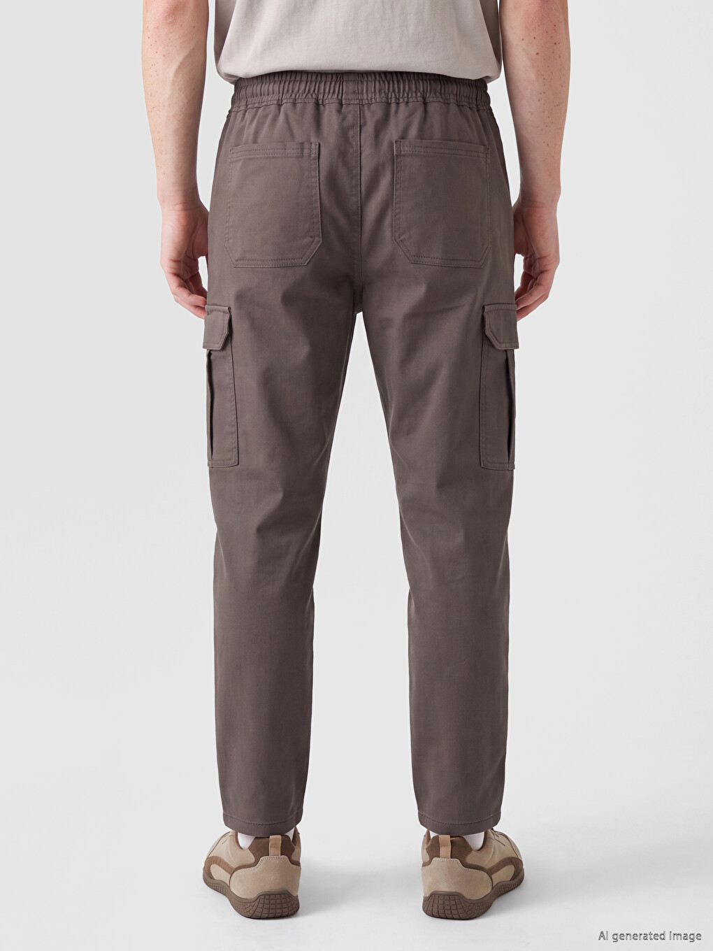 Kahverengi Regular Fit Erkek Kargo Pantolon-3