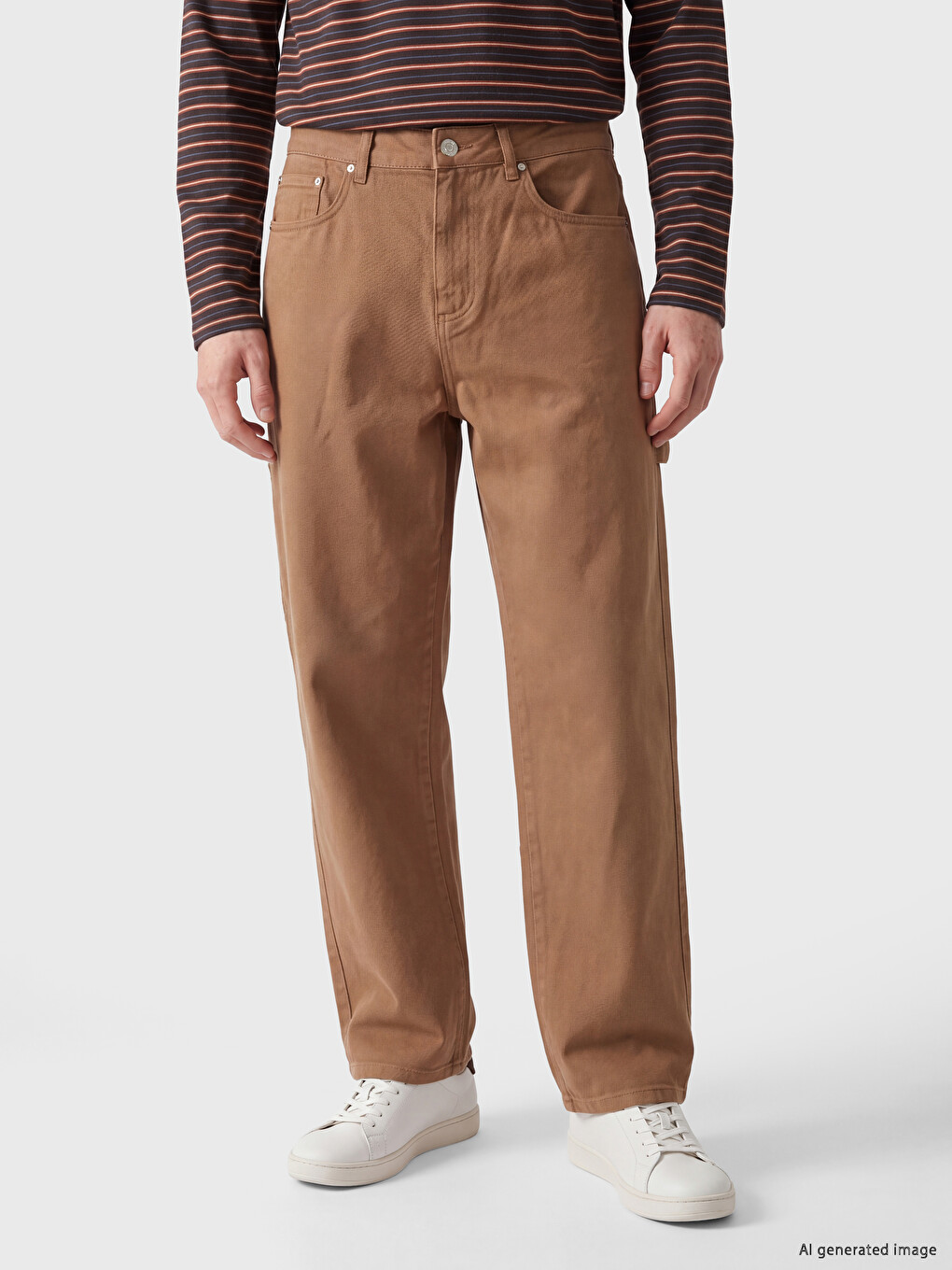 Regular Fit Canvas Men's Trousers-1