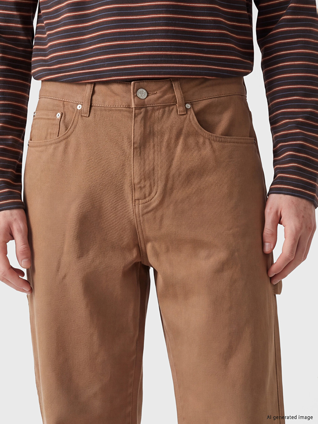 Regular Fit Canvas Men's Trousers-2