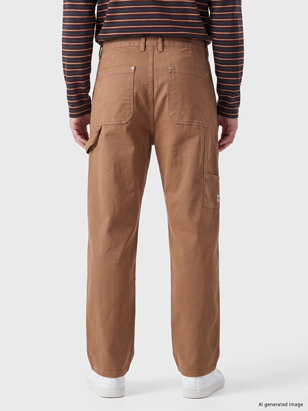 Regular Fit Canvas Men's Trousers-3