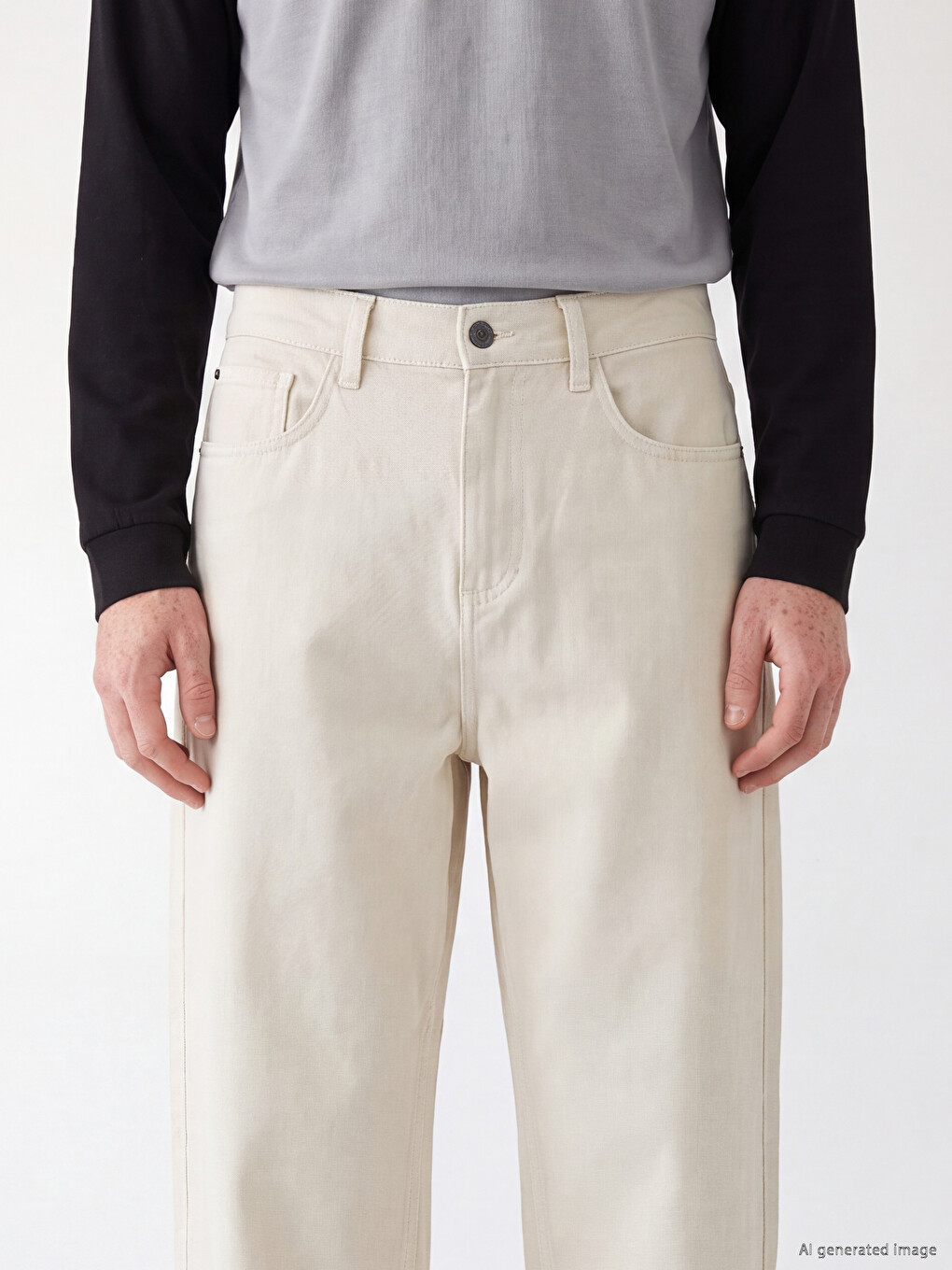 Bej Relax Fit Gabardin Erkek Pantolon-2