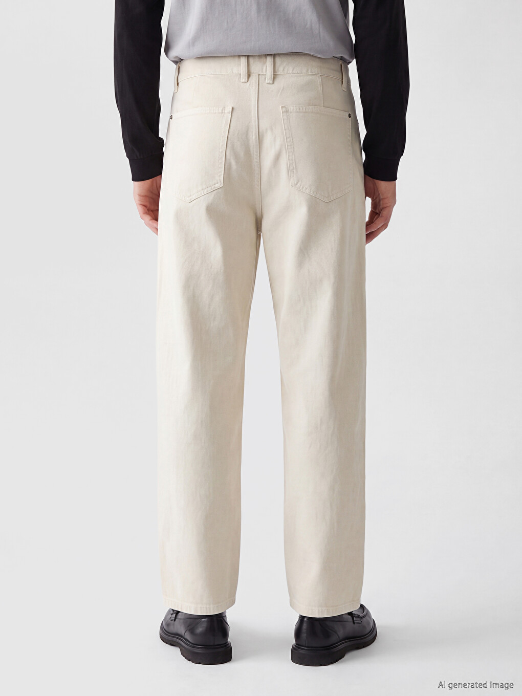 Bej Relax Fit Gabardin Erkek Pantolon-3