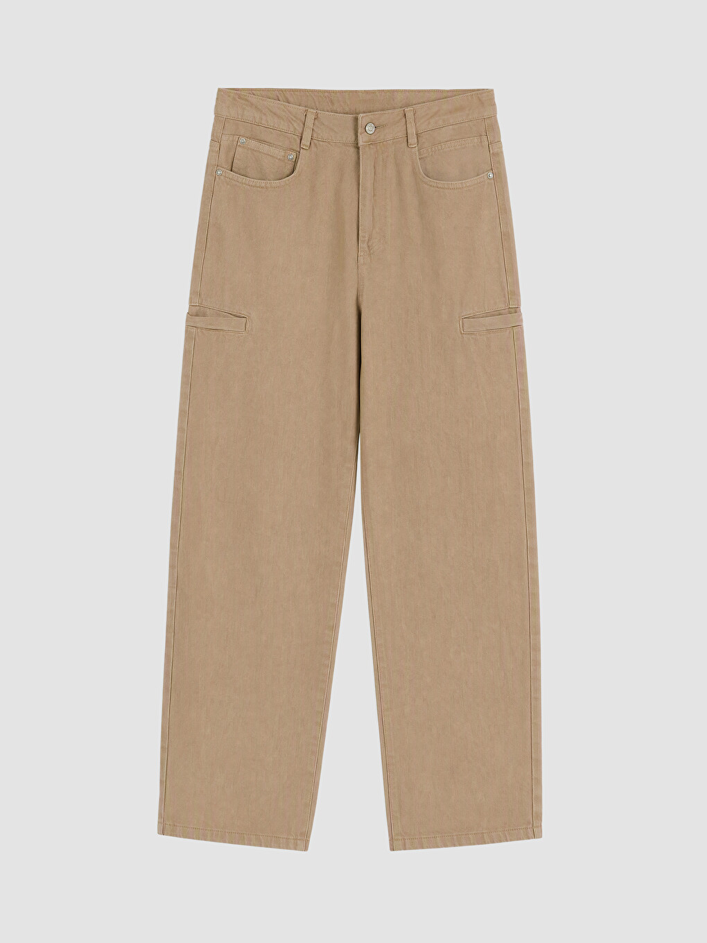 Bej Relax Fit Gabardin Erkek Pantolon-4