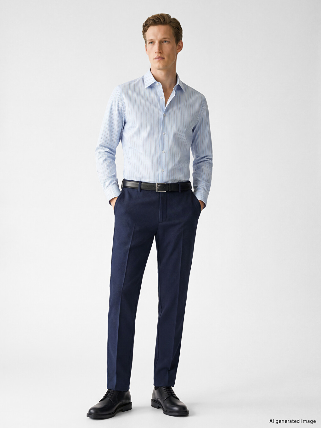 Regular Fit Striped Gabardine Men's Shirt-1