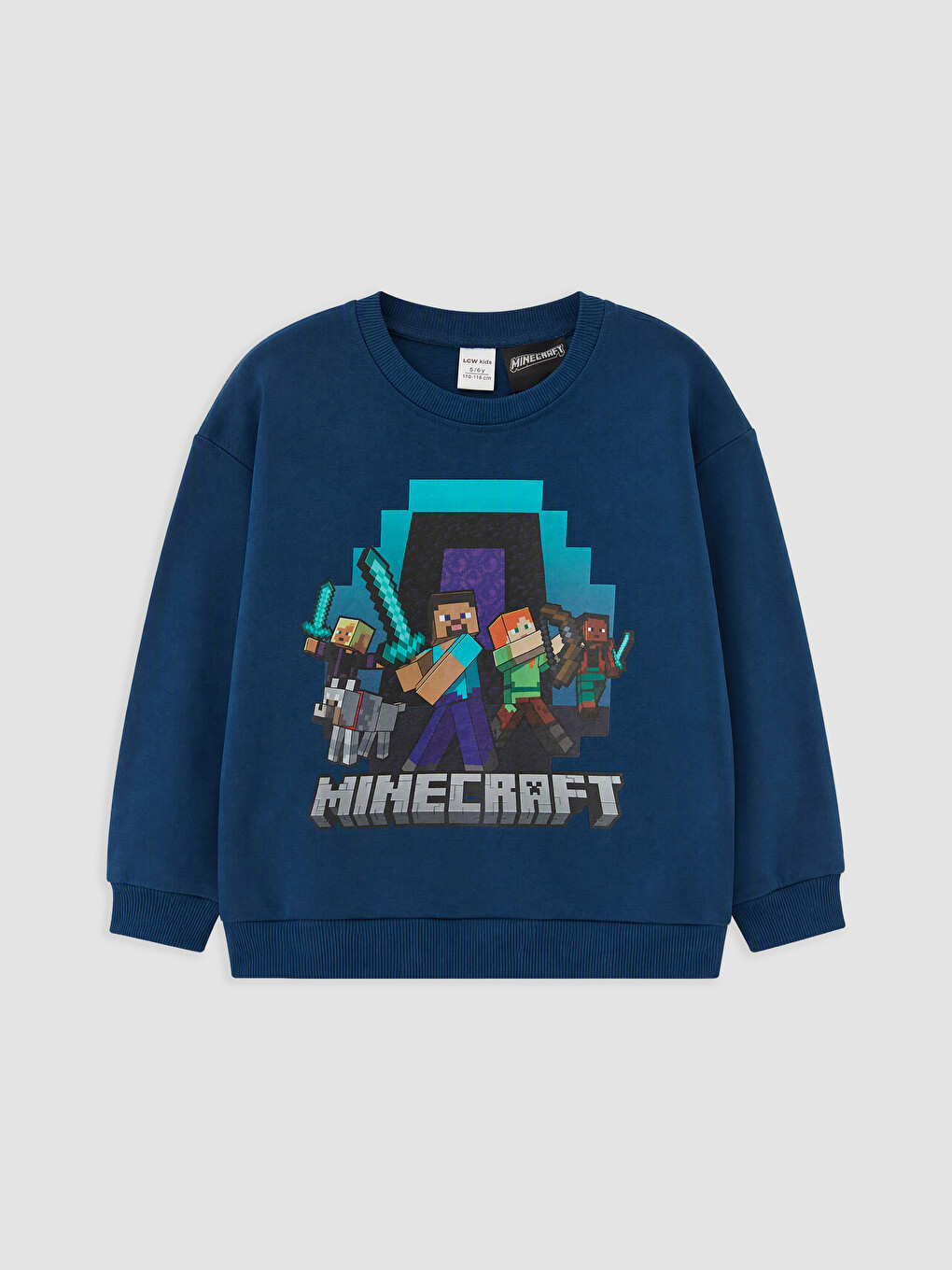Petrol Minecraft Baskılı Erkek Çocuk Sweatshirt