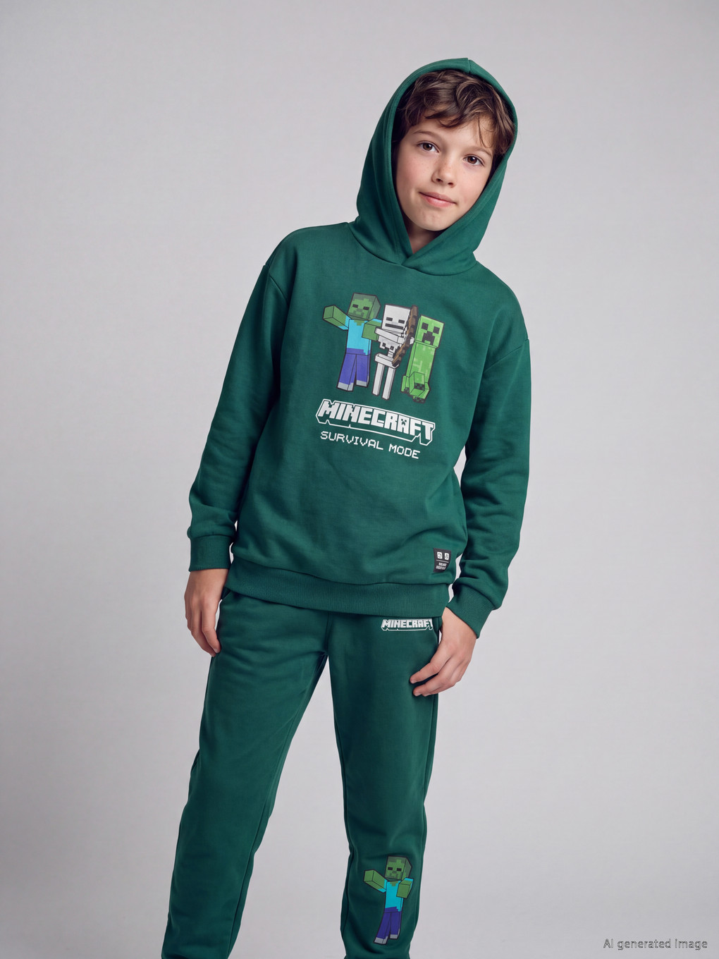 Minecraft Printed Boys' Thick Tracksuit Set-1