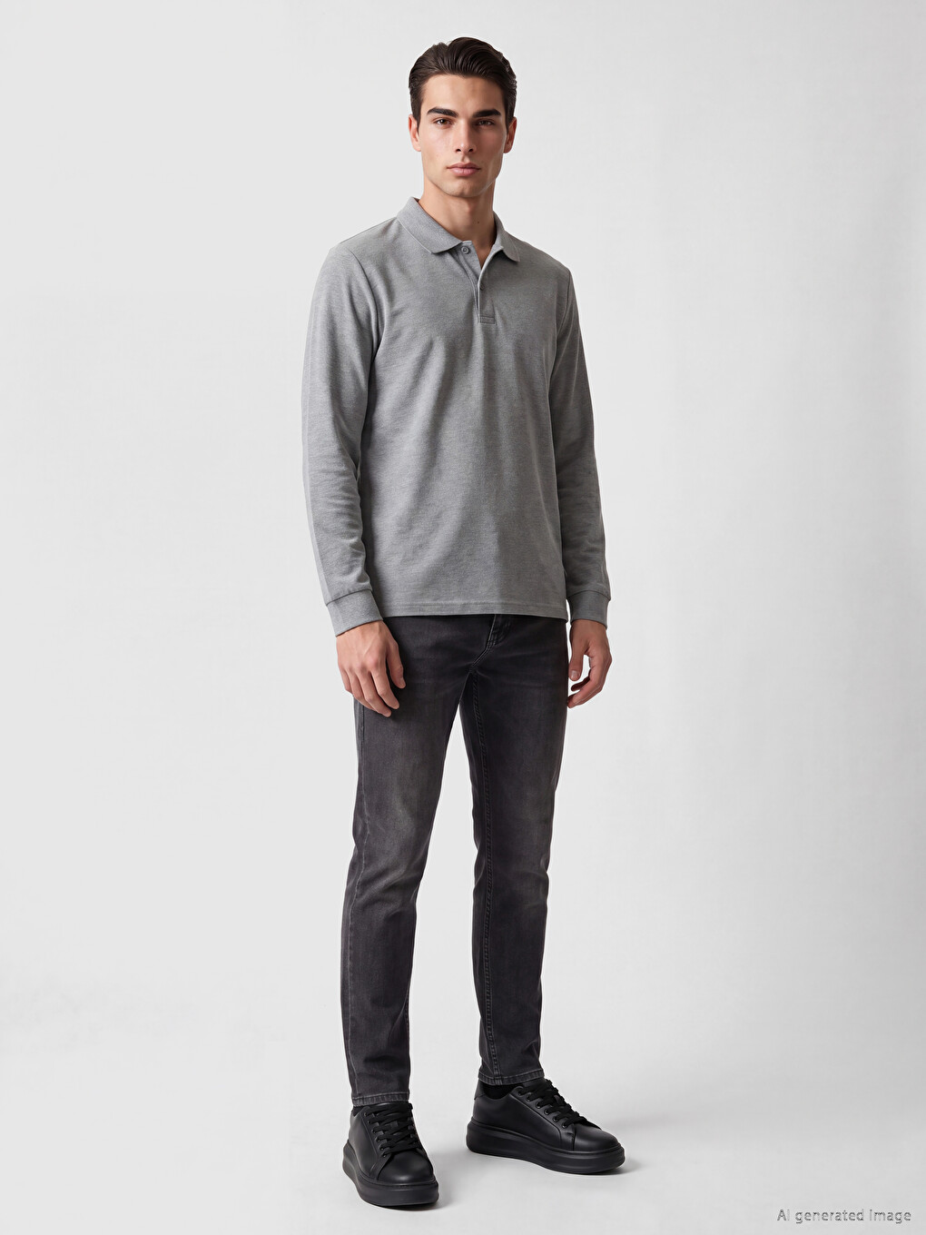 Polo Collar Pique Men's T-shirt-1