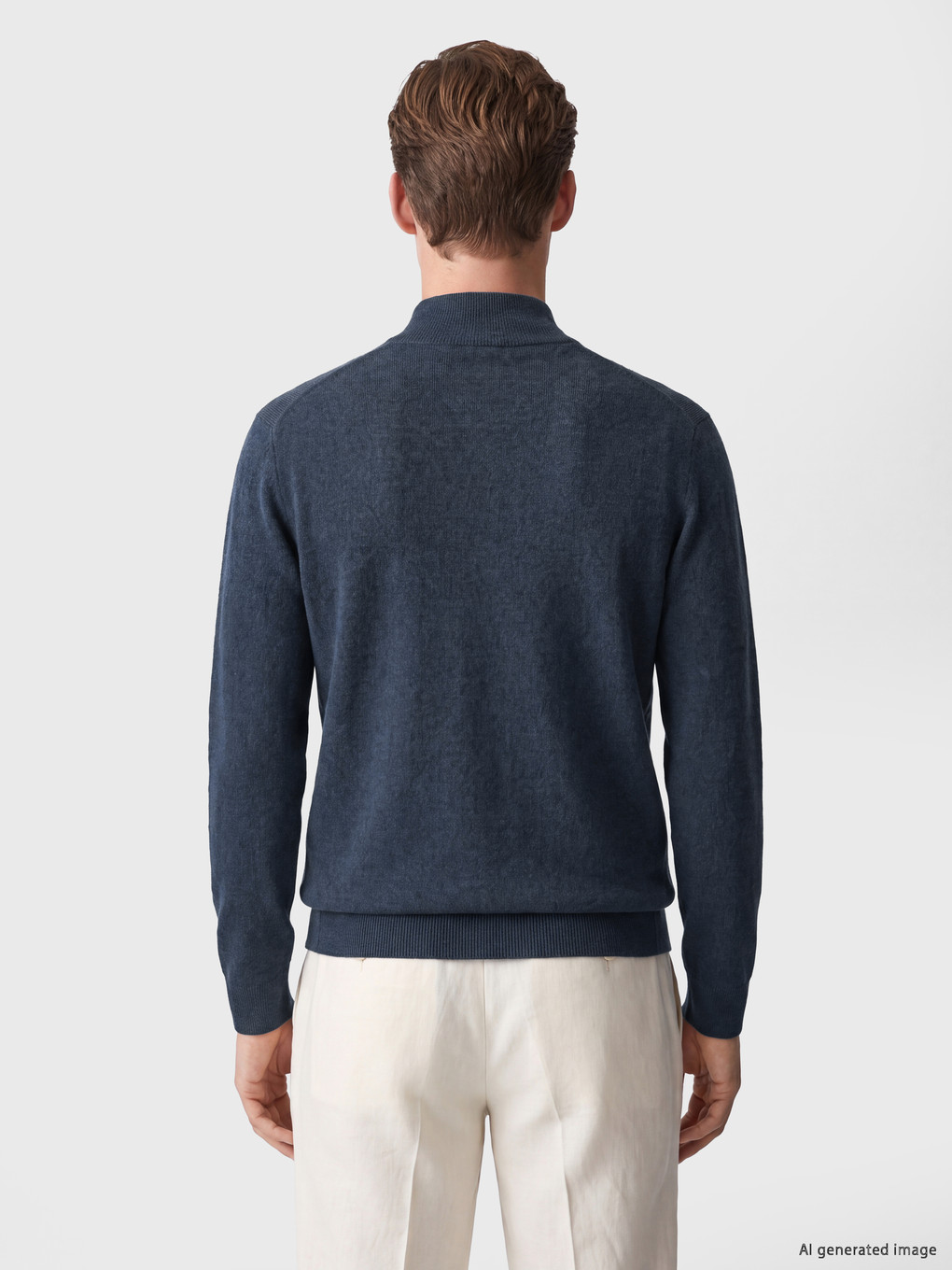 Pulover Tricotat Mock Neck Bărbați-3