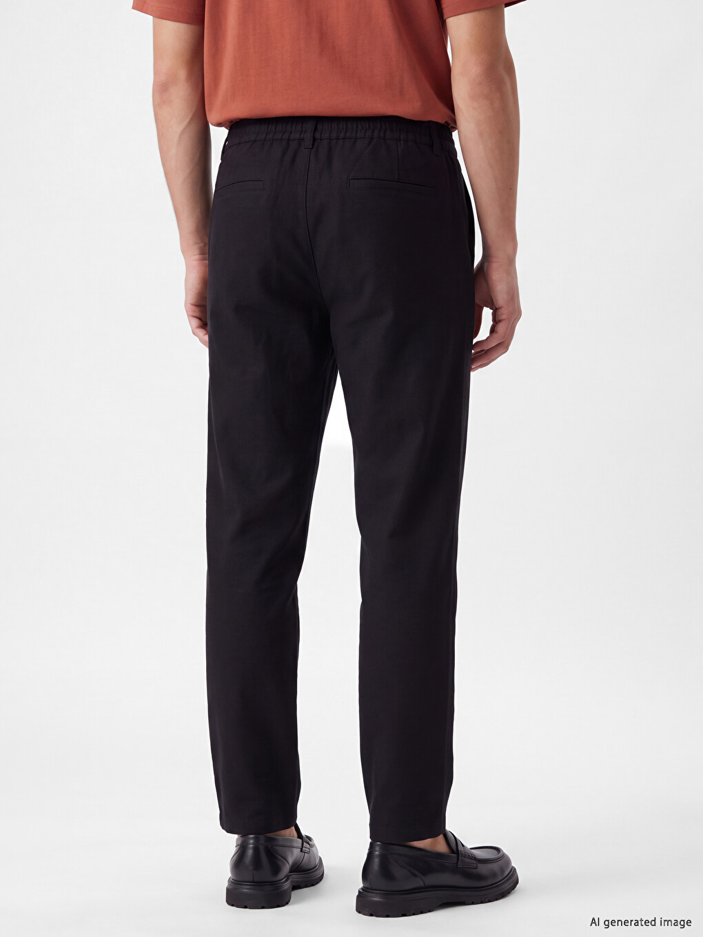 Siyah Regular Fit Erkek Pileli Pantolon-3