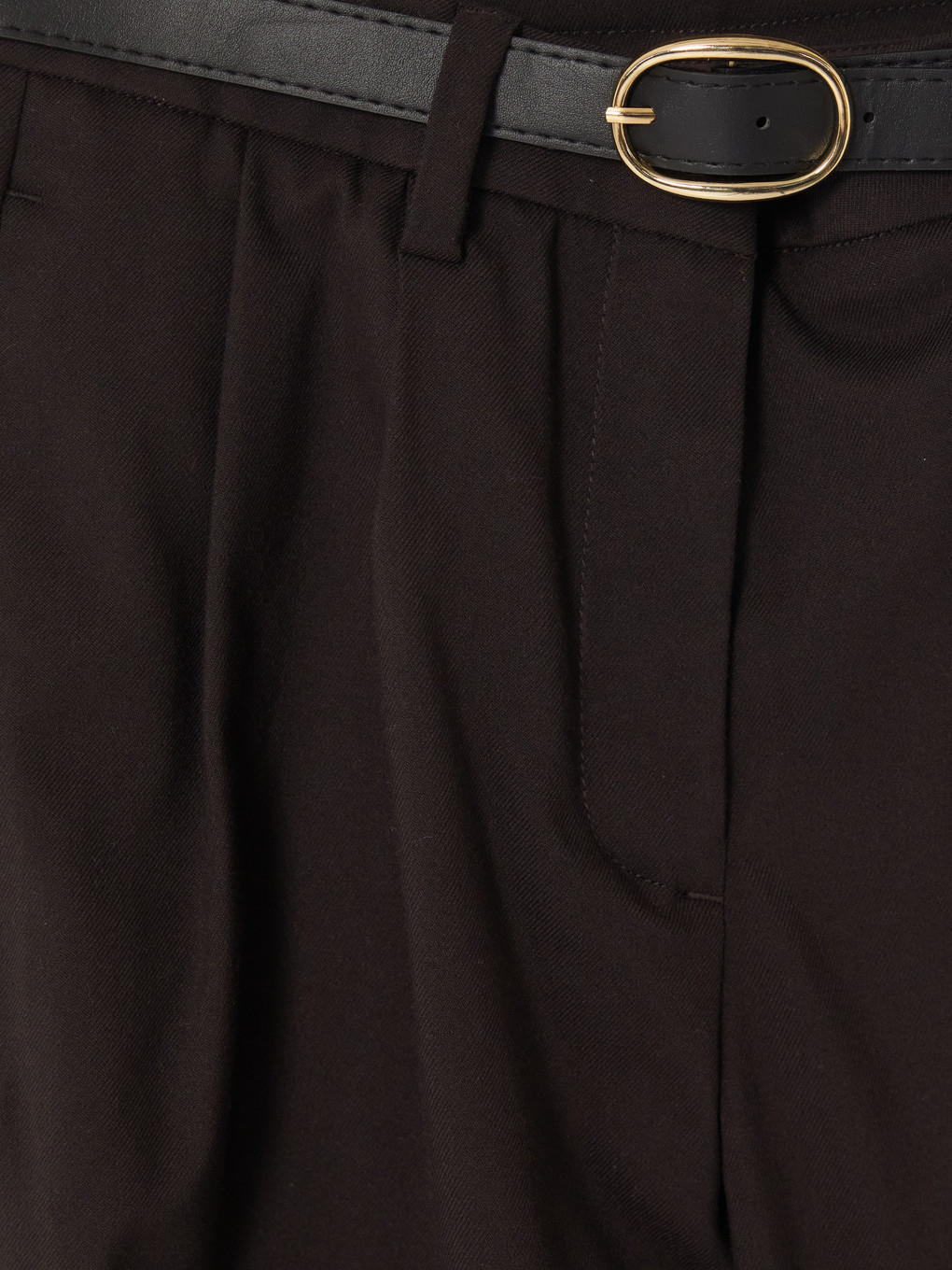Belted Women's Fabric Trousers-6